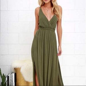Lulus Olive Lost in Paradise dress